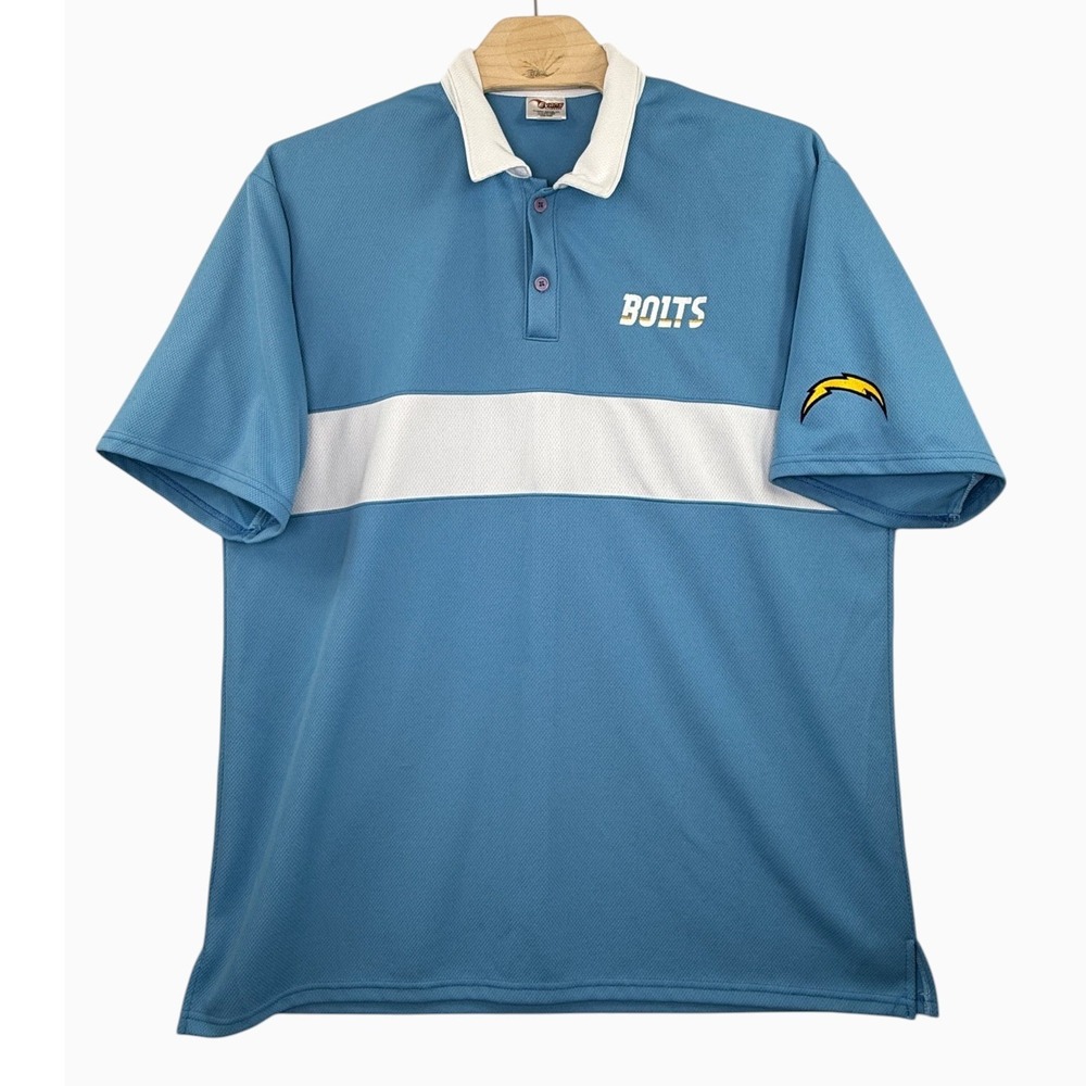 Evans Teamwear San Diego Chargers Men's XL Powder Blue BOLTS Polo Made USA
